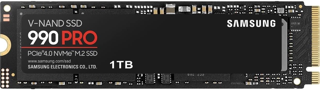 Samsung SSD 990 PRO 1TB, PCIe 4.0 M.2 2280, Up to 7,450 MB/s