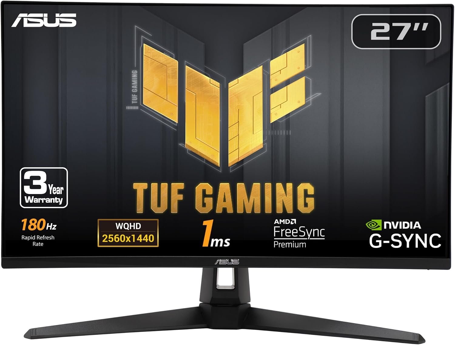ASUS TUF Gaming VG27AQ3A 27 Inch 1440p 180Hz G-SYNC Gaming Monitor