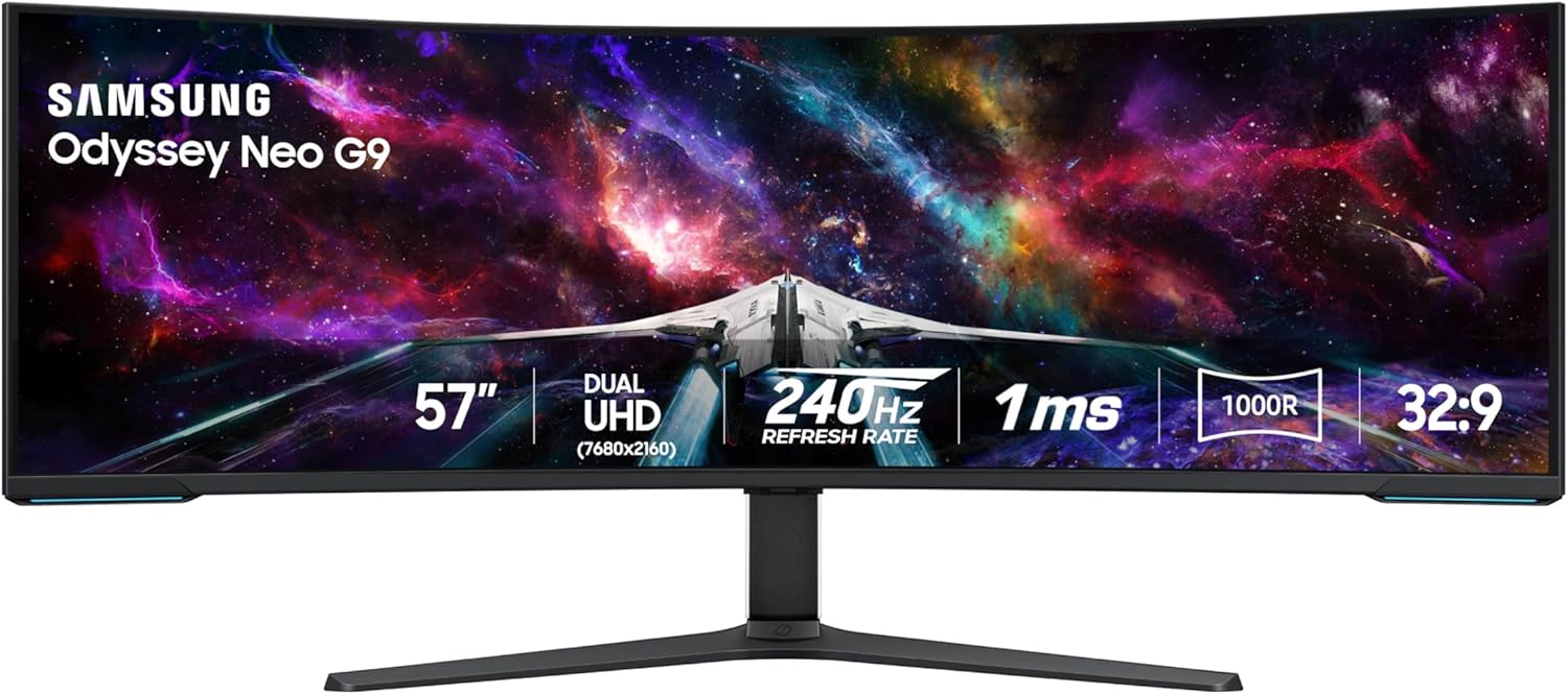 Samsung 57" Odyssey Neo G9 (G95NC) Dual 4K UHD 1000R Curved Gaming Monitor - View 1 of 6
