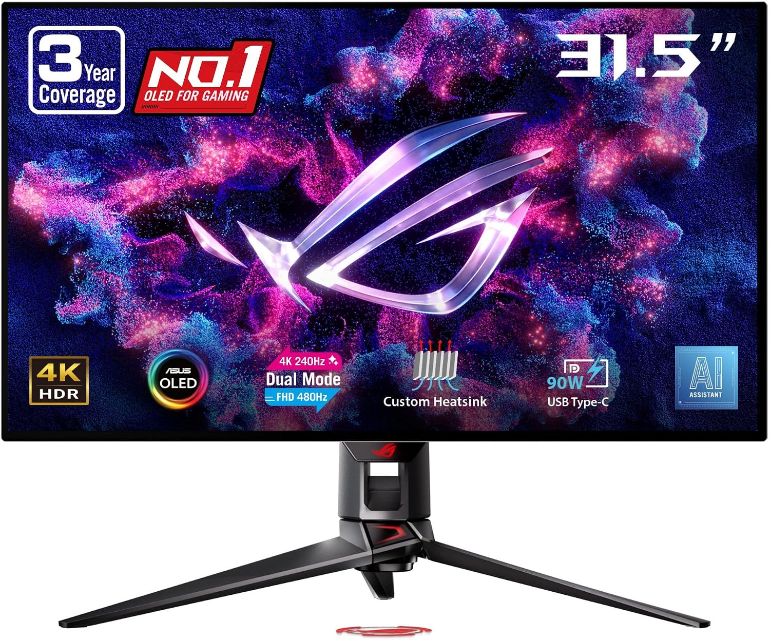 ASUS ROG PG32UCDP 32 Inch 4K 240Hz OLED Gaming Monitor - View 1 of 6