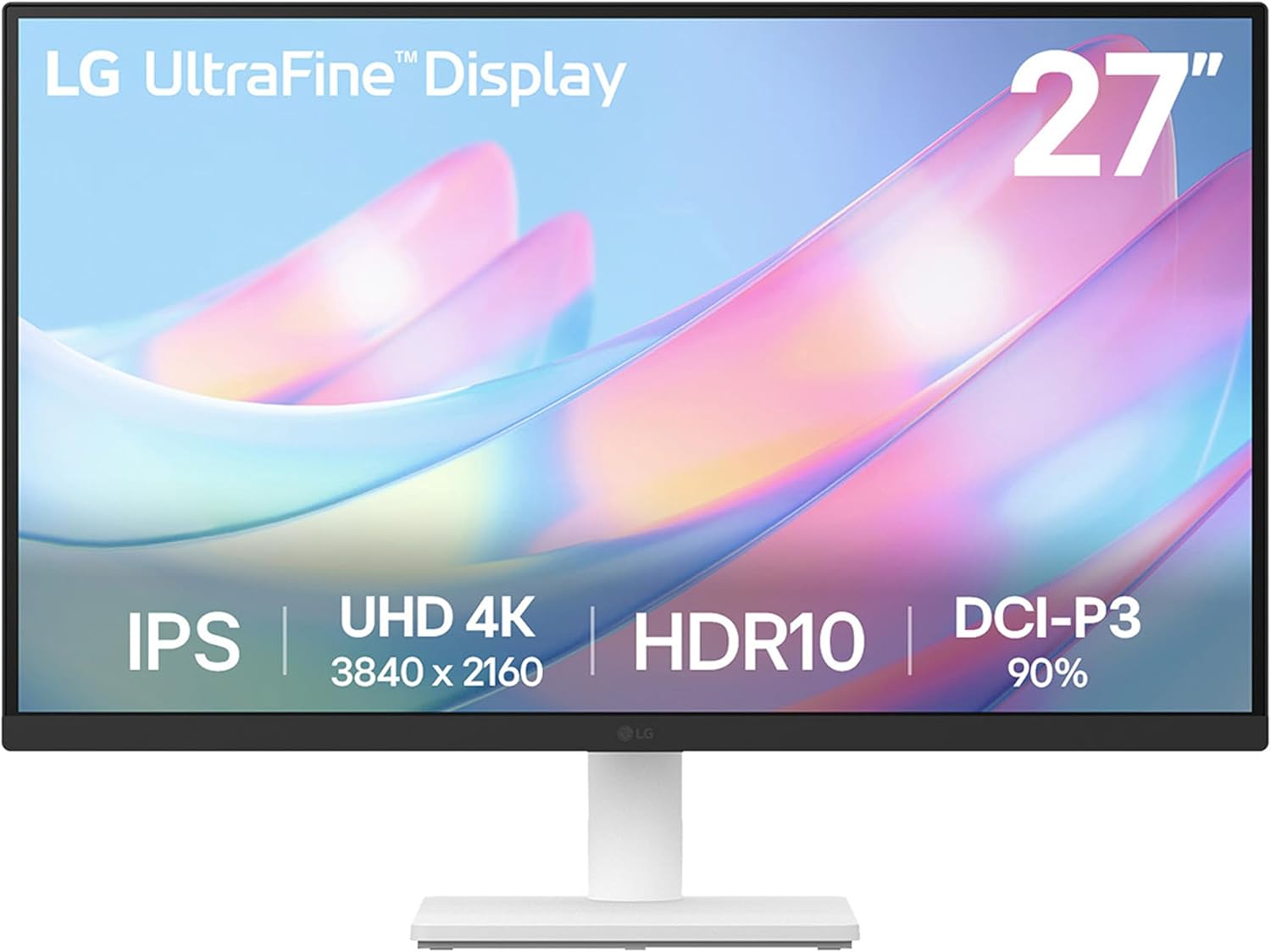 LG 27US500-W Ultrafine Monitor 27-Inch 4K UHD (3840x2160) HDR10 IPS Borderless Design Reader Mode Flicker Safe Switch App HDMI DisplayPort -