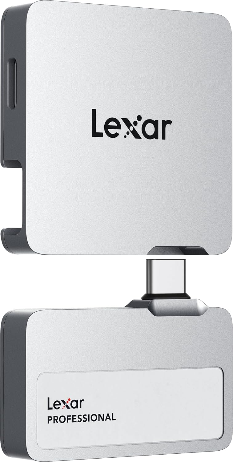 Lexar 1TB Go Portable SSD w/Hub, 1050MB/s Read, USB 3.2 Gen2, Ultracompact