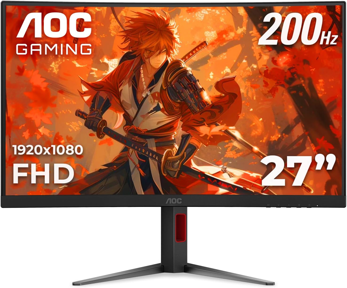 AOC 27 Inch Curved Gaming Monitor FHD 200Hz VA 0.3ms HDR, C27G4H2 - View 1 of 6