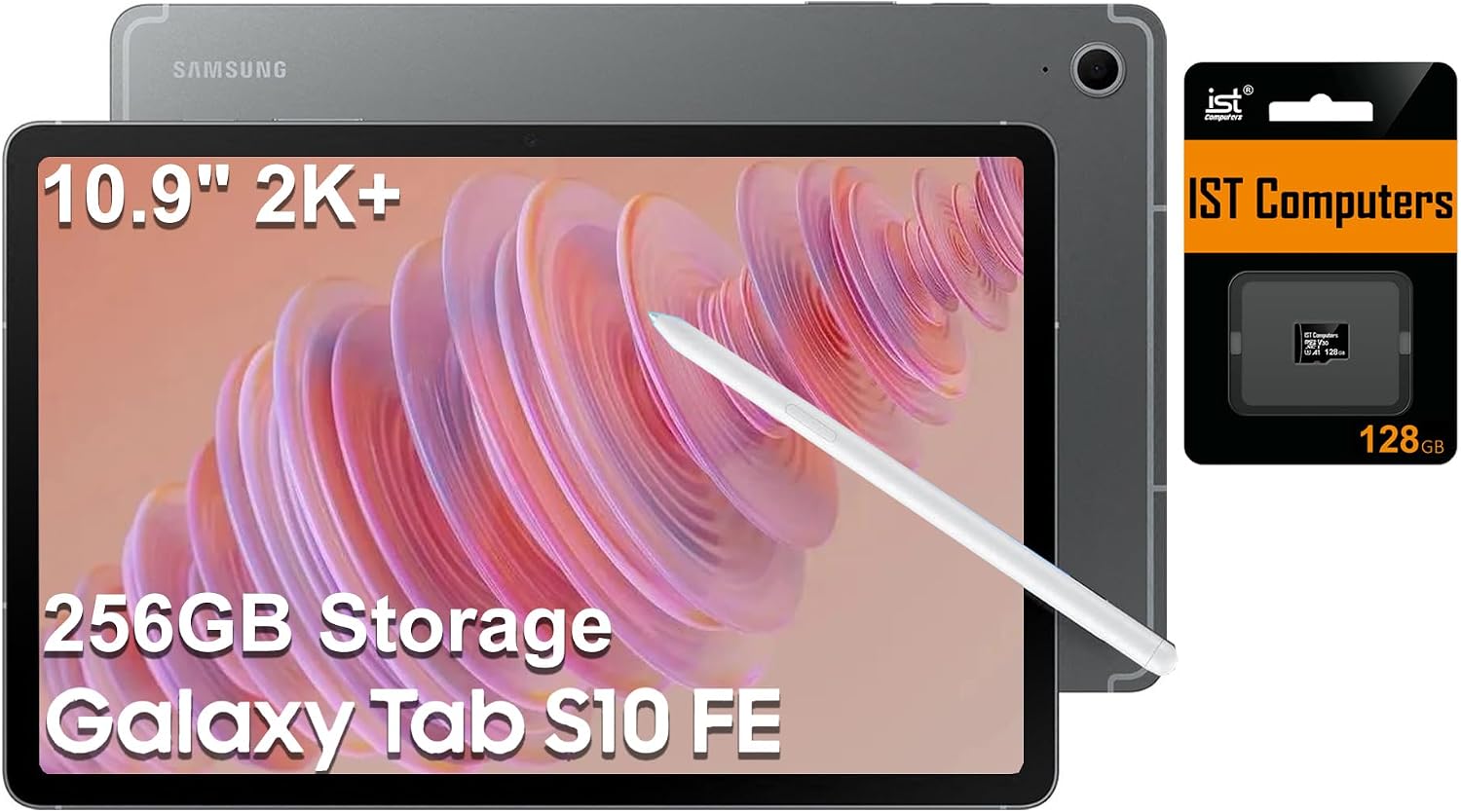 Samsung Galaxy Tab S10 FE Tablet, 10.9" 2K+, 8GB RAM, 128GB + 128GB SD Card