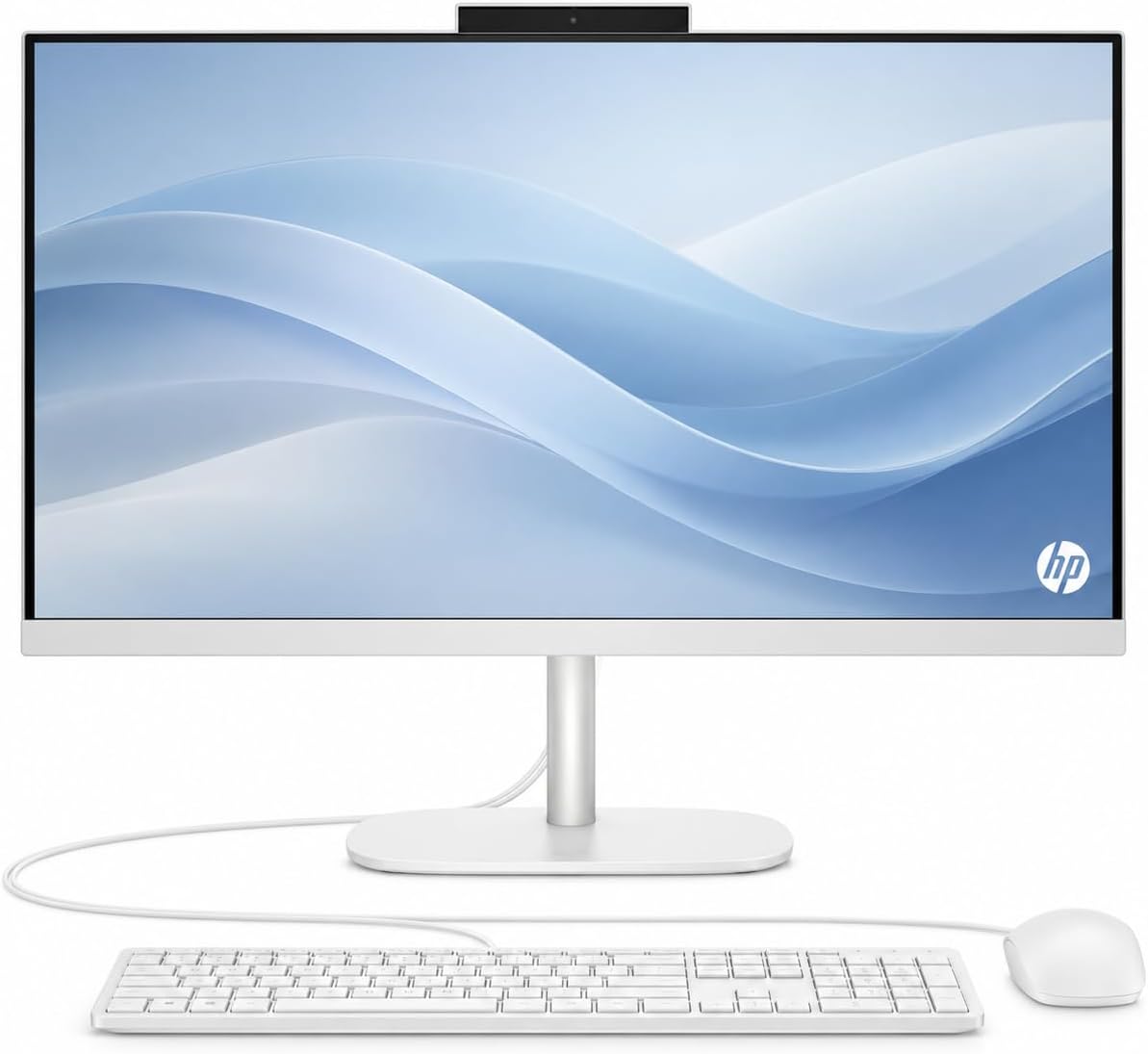 HP All-in-OneDesktop Computer, 16GB DDR5 RAM, Intel Quad-Cores, 128GB SSD, WiFi6, Keyboard & Mouse, Windows 11