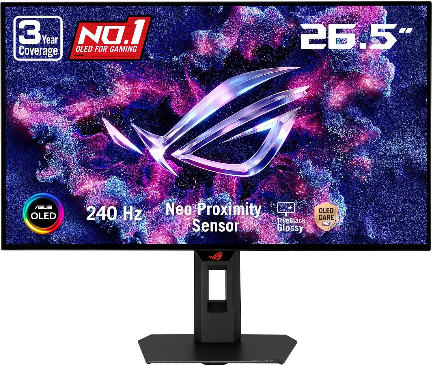 ASUS ROG XG27AQDMGR 27 Inch 1440p 240Hz Glossy OLED HDR Gaming Monitor - View 1 of 6
