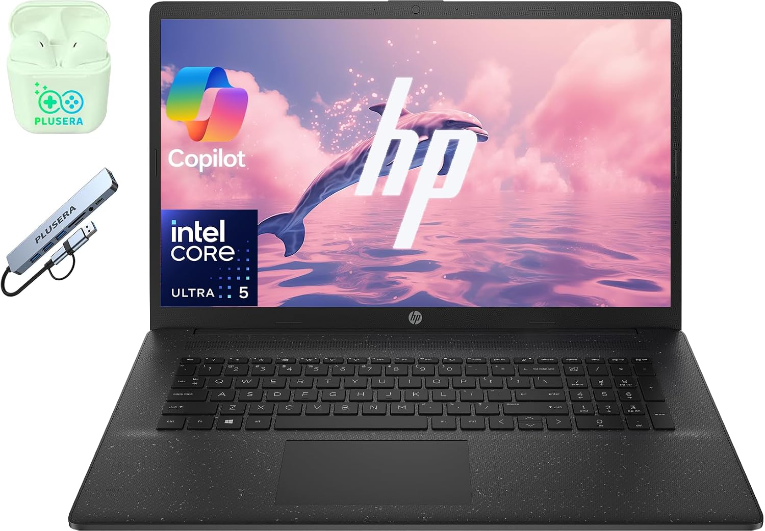 HP 17.3" Business Laptop Computer, 12-Core Intel Core Ultra 5 225U Processor, Windows 11 Pro, AI Copilot (Black, 8GB RAM | 256GB SSD)
