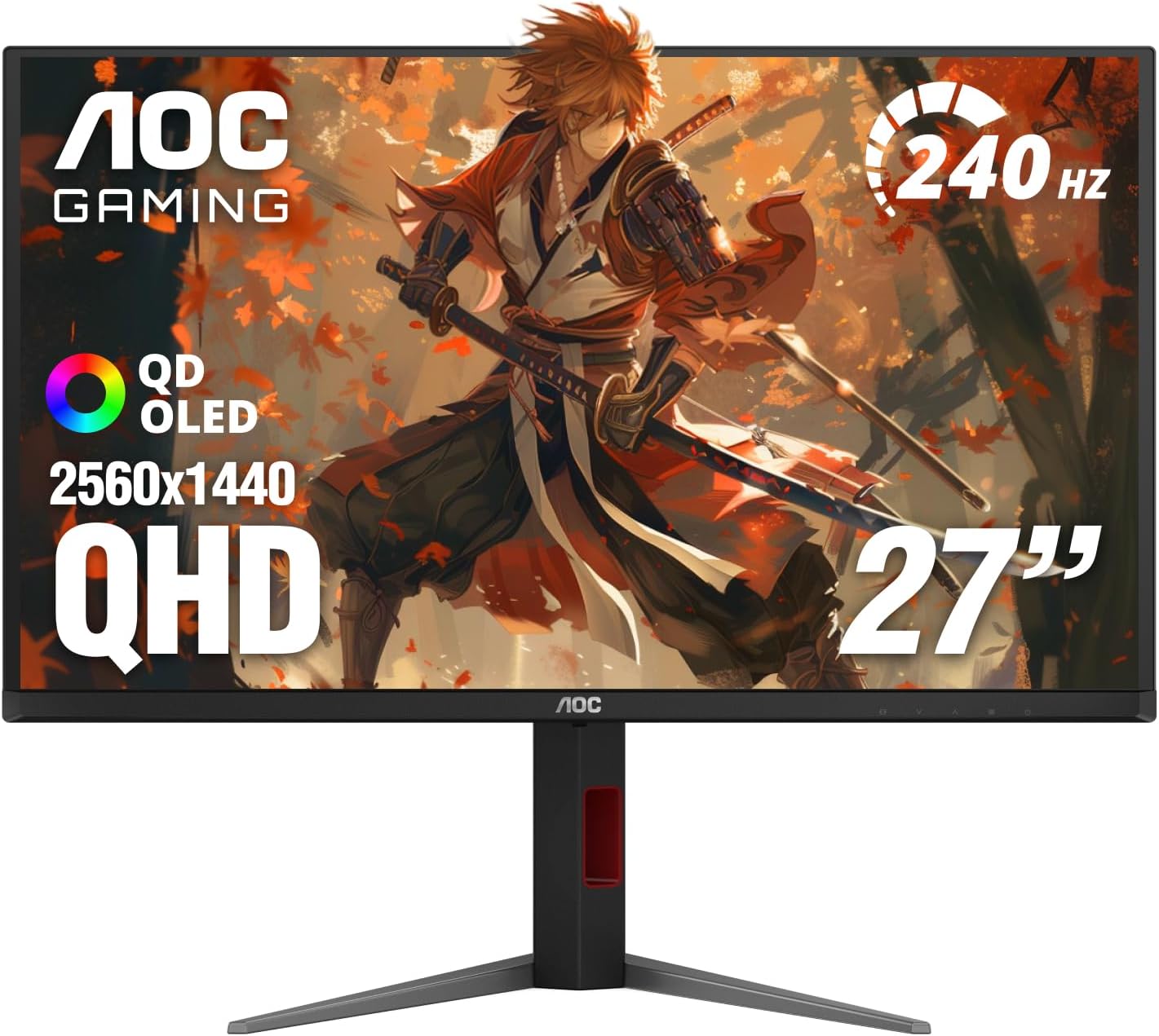 AOC 27" Gaming Monitor QHD 240Hz QD OLED NVIDIA G-SYNC Compatible Q27GAZDV