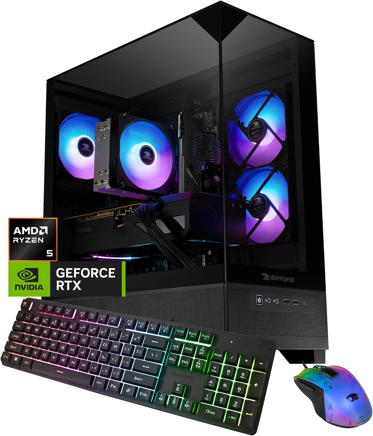 iBUYPOWER Element SE Gaming PC Desktop Computer AMD Ryzen 5 8400F CPU, NVIDIA GeForce RTX 3050 6GB GPU, 16GB DDR5 RAM, 1TB NVMe SSD, Windows