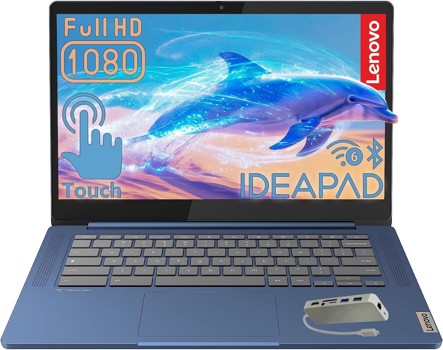 Lenovo Chromebook 14" Touchscreen Laptop, 8-Core Processor, 64GB eMMC