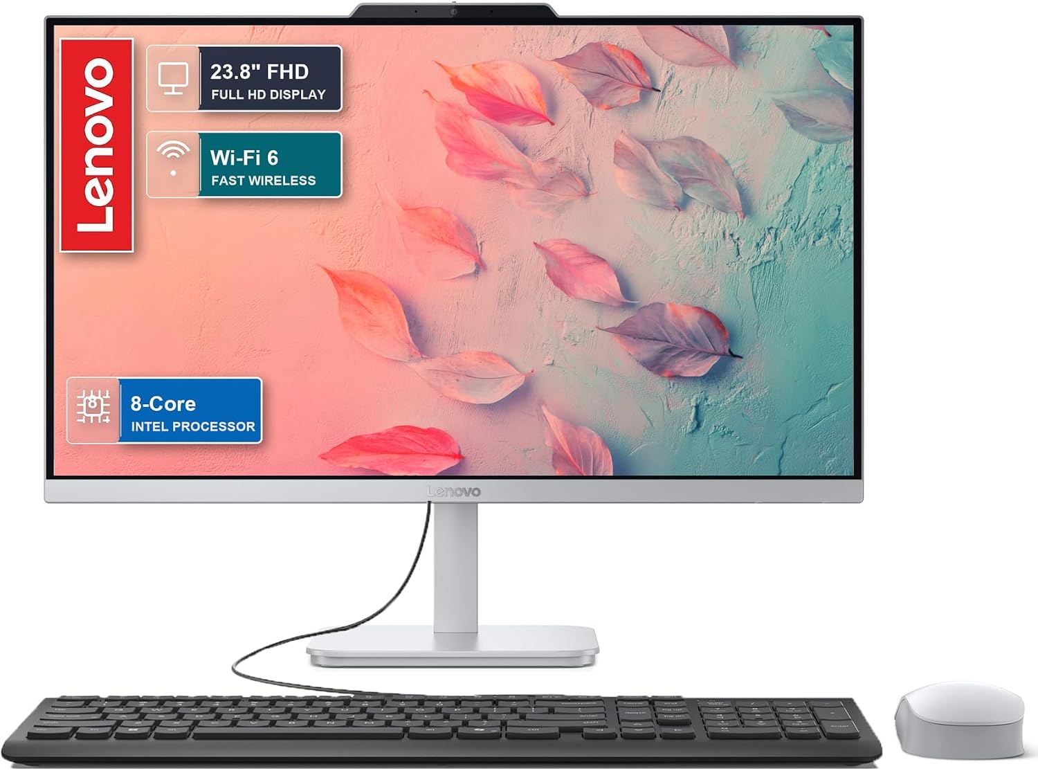 Lenovo 2026 Flagship 24" FHD All-in-One Desktop, 16GB RAM, 512GB PCIE SSD