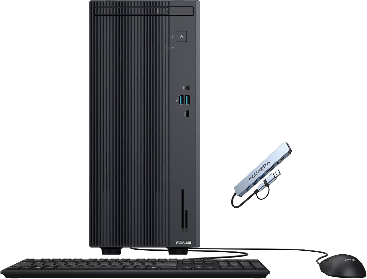 ASUS V500 Mini Tower 15L Desktop, 10-Core Intel Core i7-13620H Processor, 16GB RAM 1TB SSD, Windows 11 Home, Wired Keyboard & Mouse with PLUSERA 8-in-1 Hub, Gray - View 1 of 6