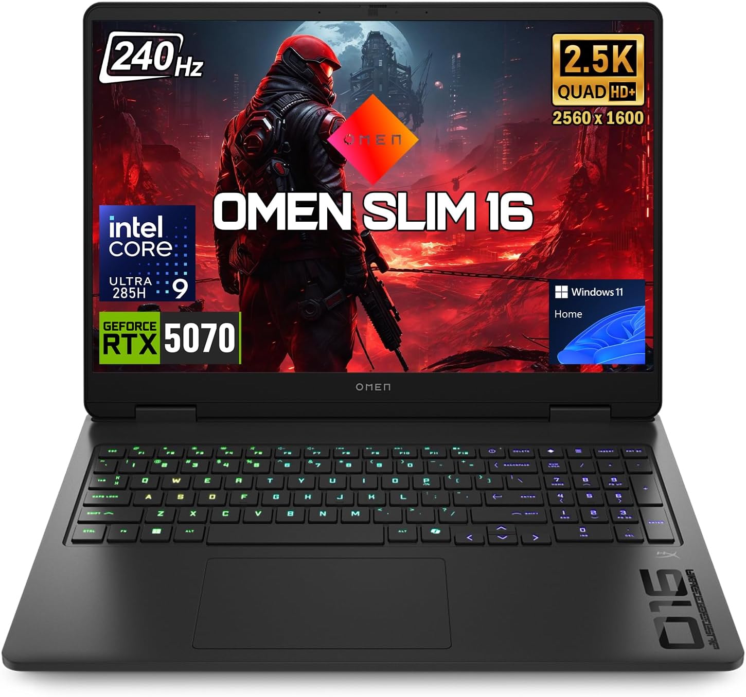 PCONLINE HP OMEN Slim Intel Ultra 9 285H RTX 5070 240Hz QHD+ Gaming Laptop - View 1 of 6