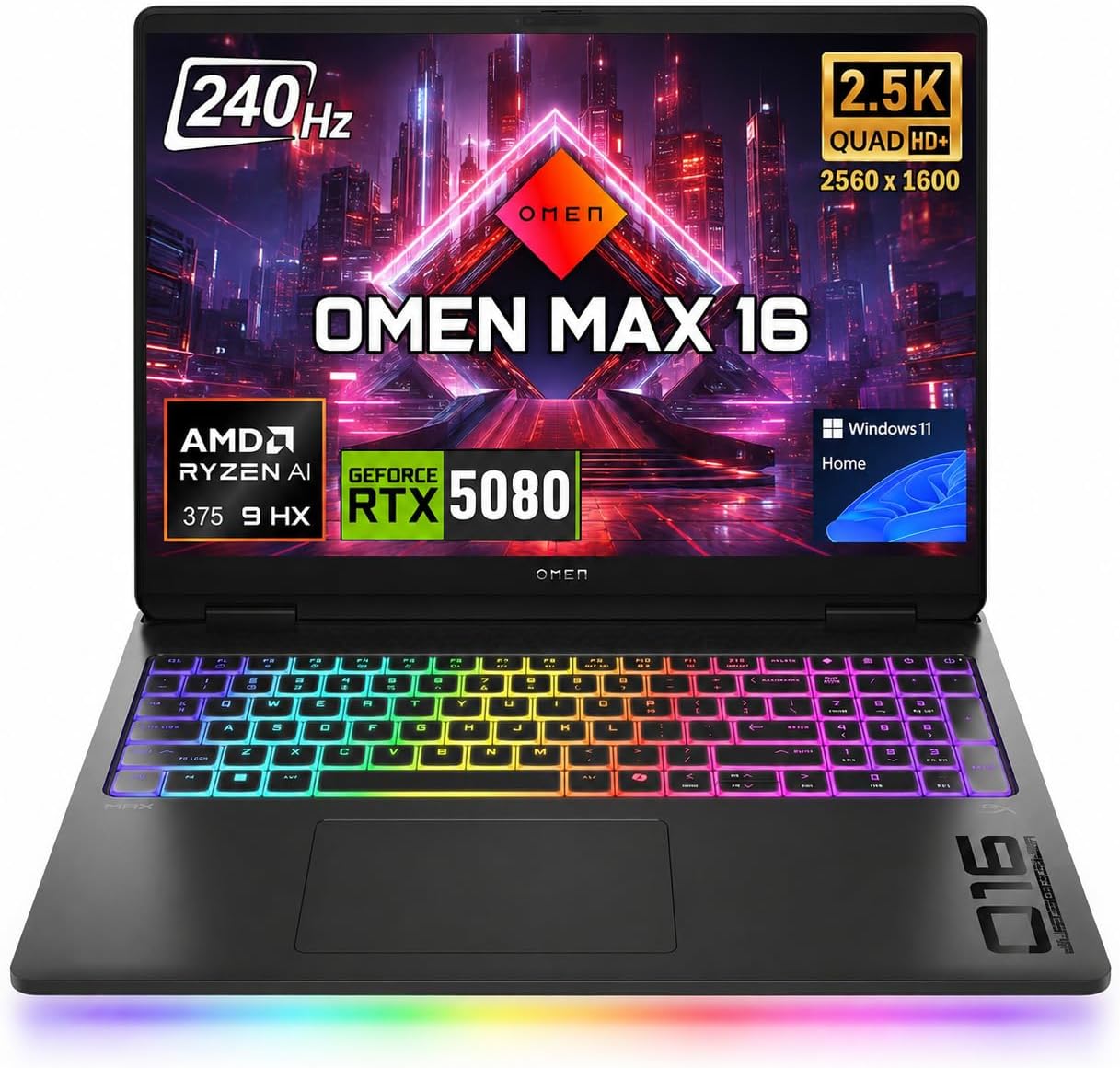 HP Omen Max 16" 240Hz 5080 Ryzen AI 9 HX 375 Gaming Laptop, 32GB + 2TB