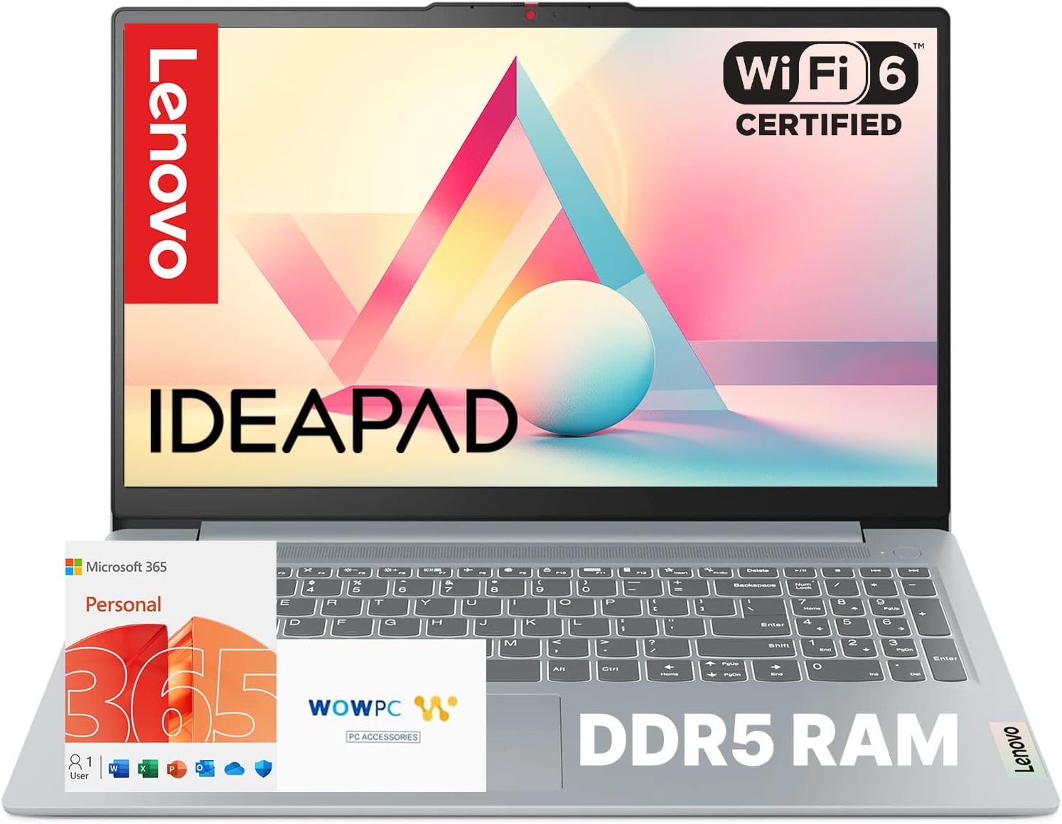 Lenovo IdeaPad Slim 3i • 15.6" FHD Laptop with Microsoft Office Included • Intel N100 • 4GB DDR5 • 128GB SSD • 1TB Cloud Storage • Win 1
