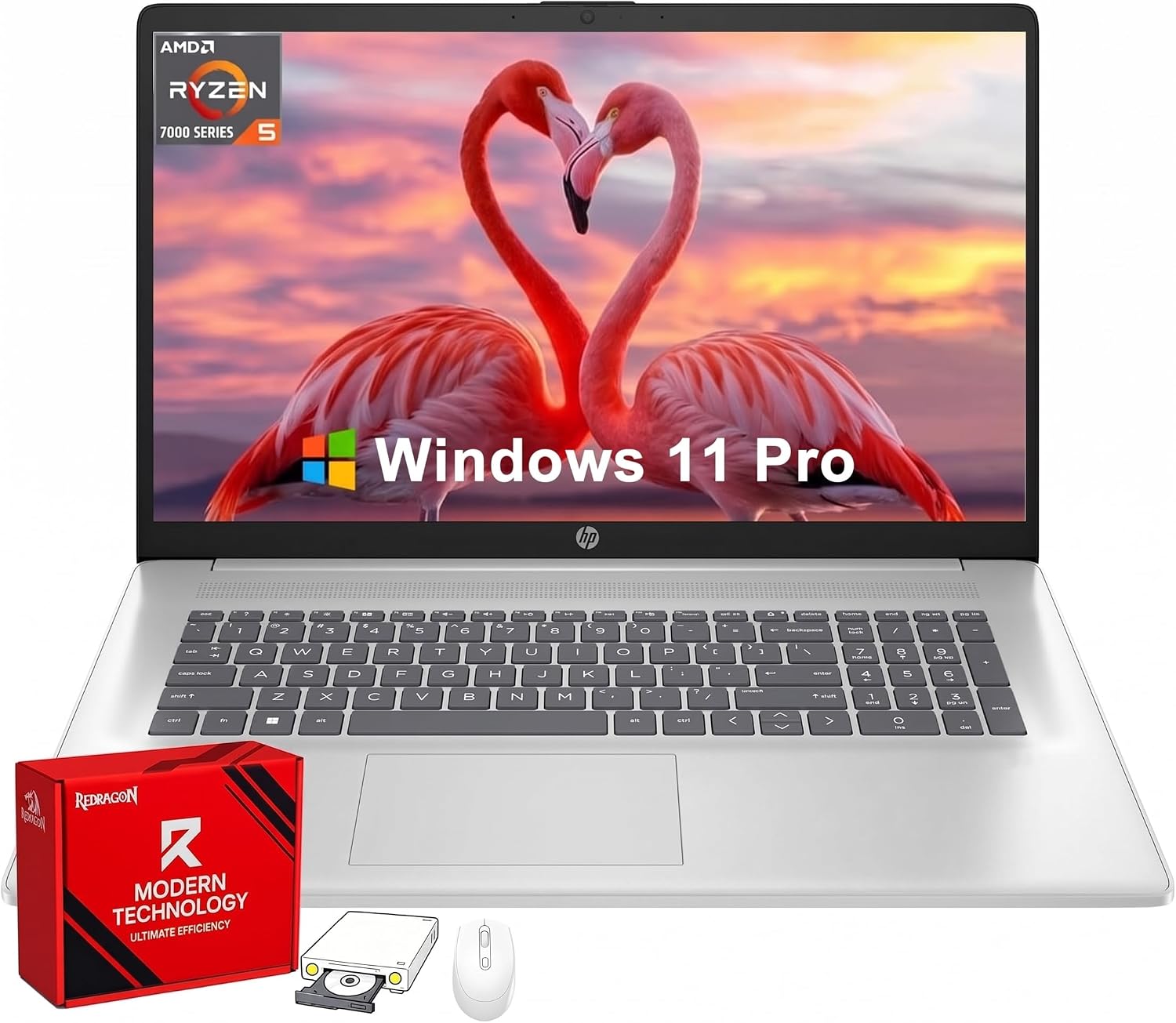 HP 17.3" FHD Laptop Computer, 64GB RAM, 2TB SSD AMD Ryzen 5 7430U CPU