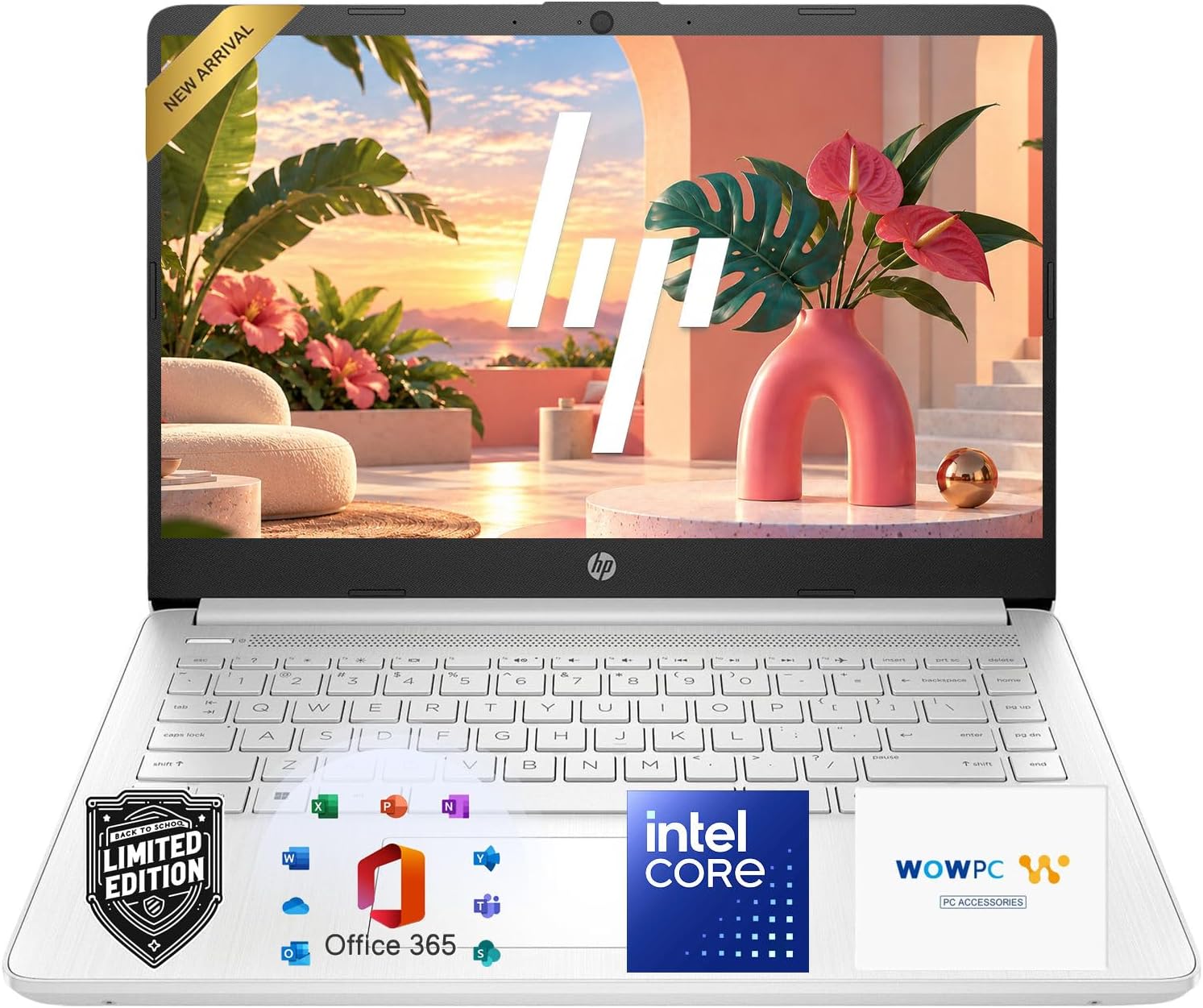 HP 14" Laptop Computer, 2026-2027 Edition, Intel N150 Processor, 4GB DDR5 RAM, 128GB SSD, 1TB Cloud Storage, Windows 11 with Microsoft 365