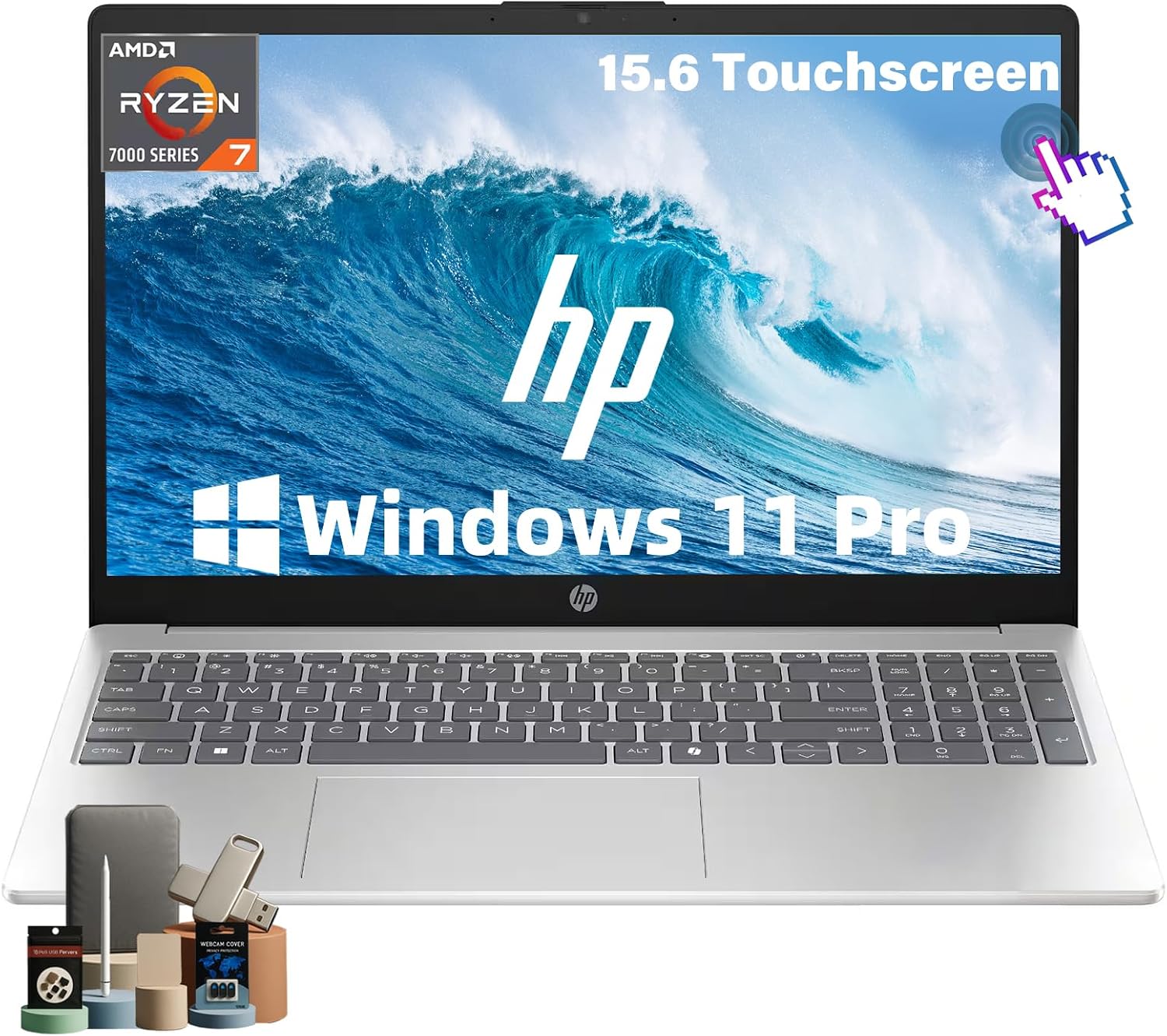 HP 15.6" FHD Touchscreen Laptop, 32GB RAM,1TB SSD, AMD Ryzen 7 7730U