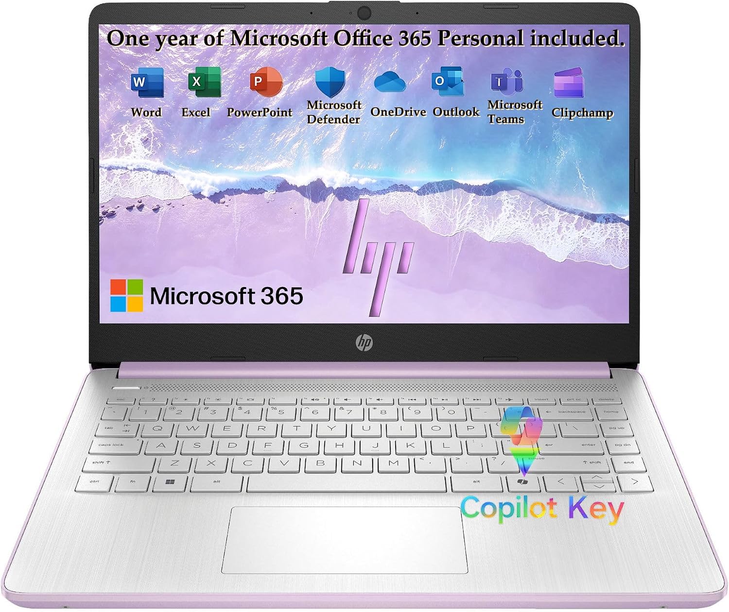 HP 2026 Everyday Laptop, Intel CPU, 128GB Storage, Copilot AI, Office 365 - View 1 of 6