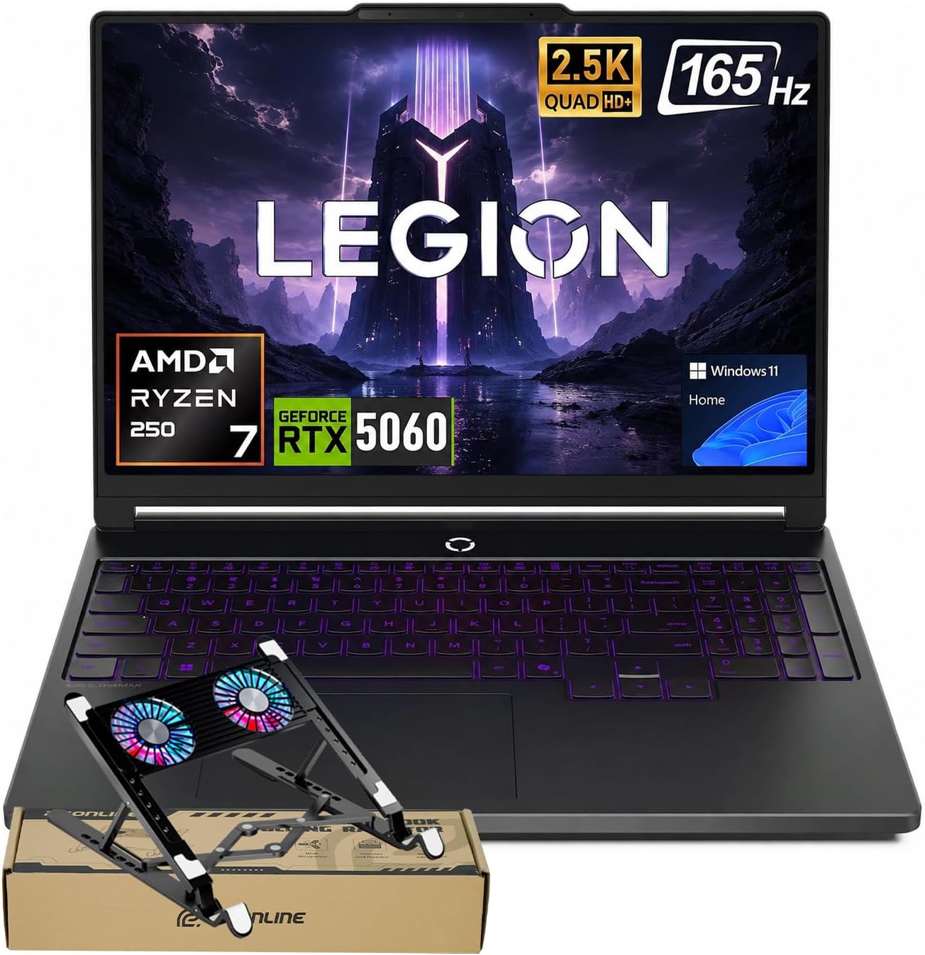 Lenovo Legion 5 AMD Ryzen 7 250 RTX 5060 Gaming Laptop, 32GB DDR5 1TB SSD