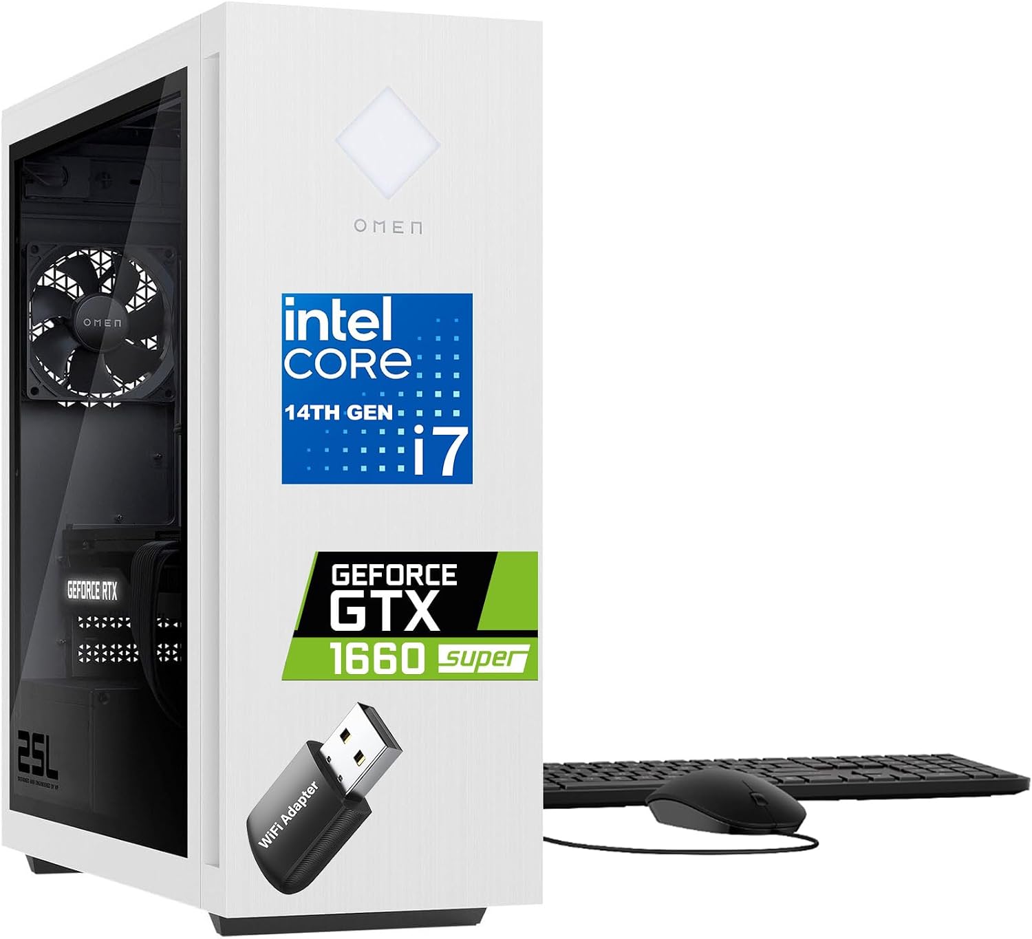 HP OMEN 25L Gaming Desktop Intel i7-14700F GTX 1660S 6GB, 16GB RAM 512GB