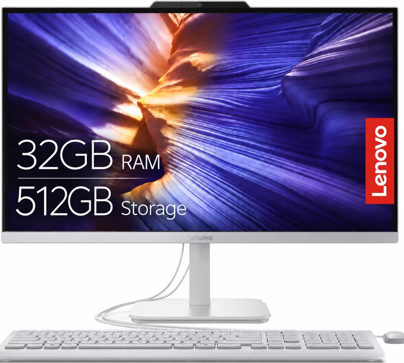 Lenovo 24" FHD All-in-One Desktop, 32GB RAM, 512GB SSD, Intel 4-Core - View 1 of 6