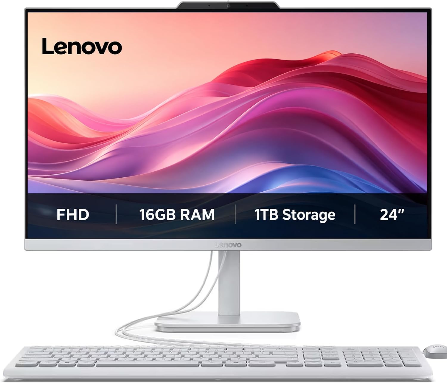 Lenovo IdeaCentre 24“ All-in-One, 16GB RAM, 1TB Storage, Intel 4-Cores