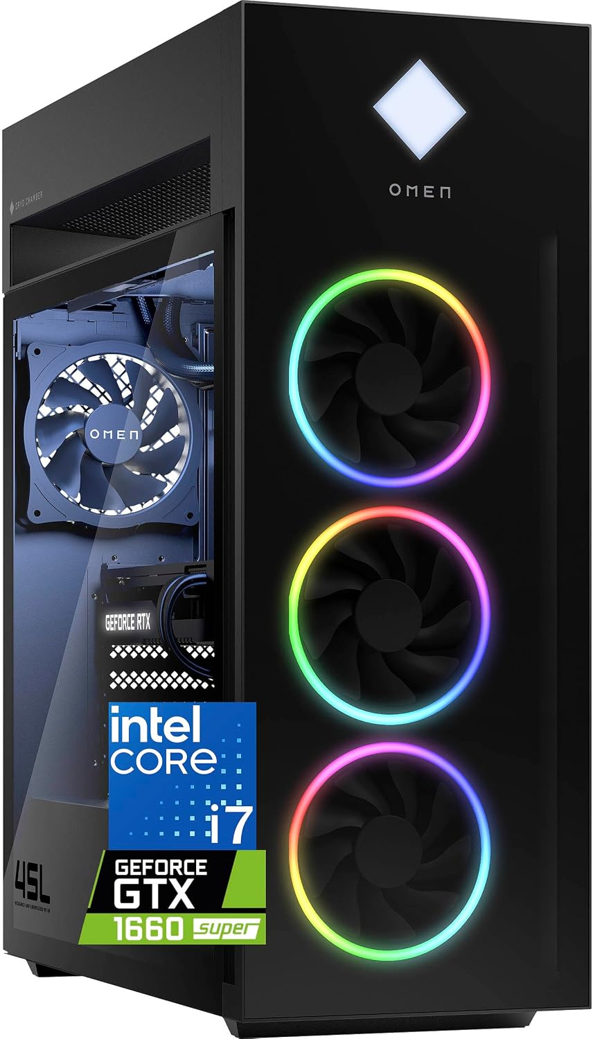 HP OMEN 45L Gaming Desktop, 64GB RAM, 1TB SSD, Intel Core i7, Liquid Cooled