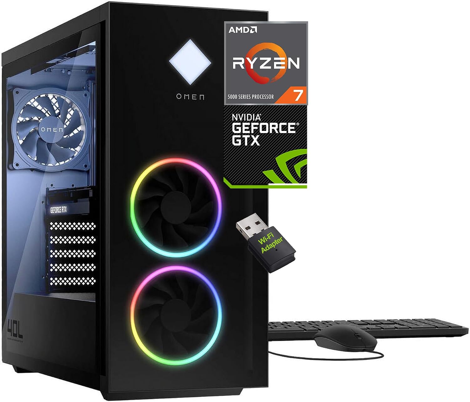 HP OMEN 40L Gaming Tower, Ryzen 7 5700X, GTX 1660 Super, 32GB RAM, 1TB SSD