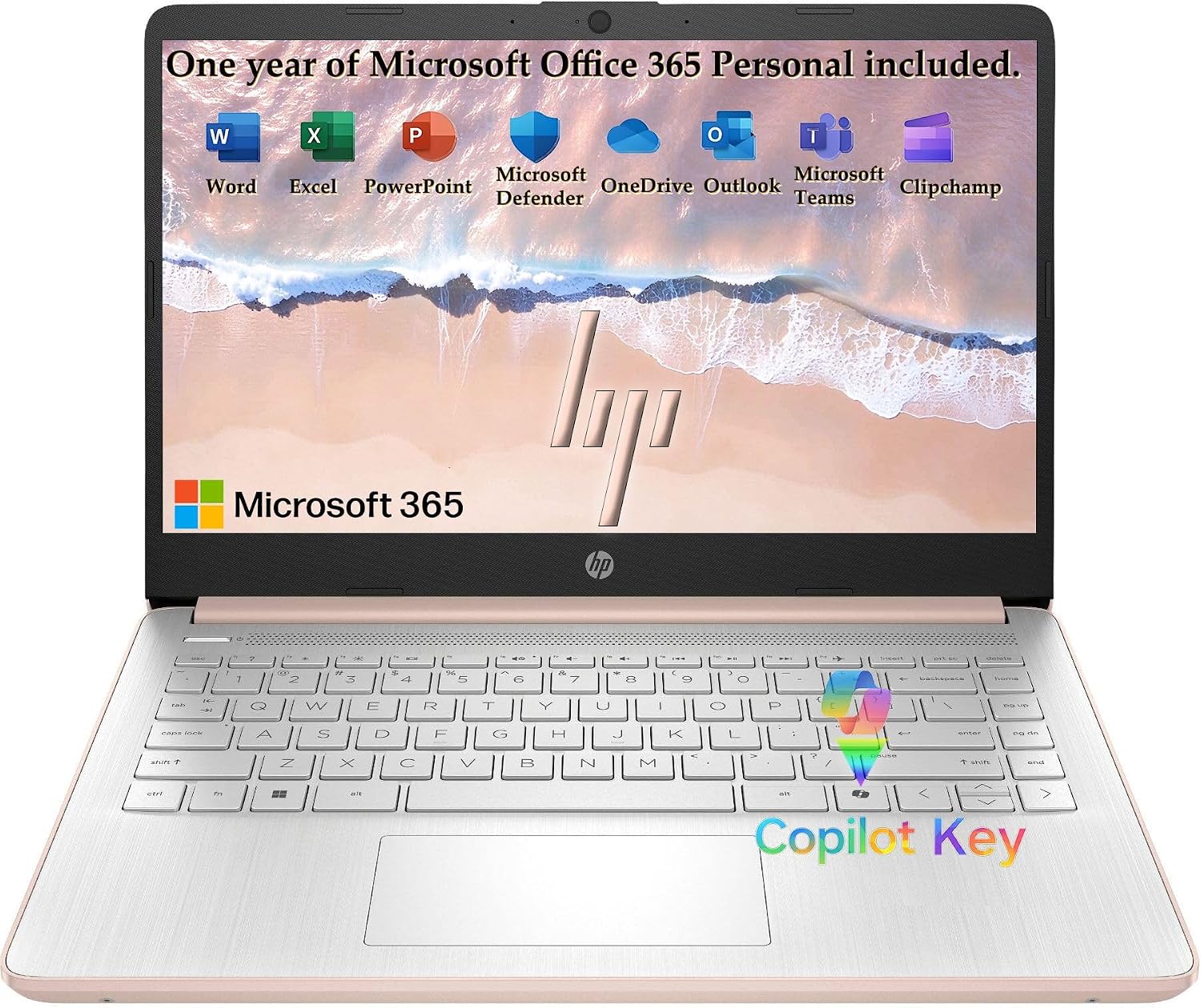 HP 2026 Everyday Laptop, Intel CPU, 128GB Storage, Copilot AI, Office 365 - View 1 of 6
