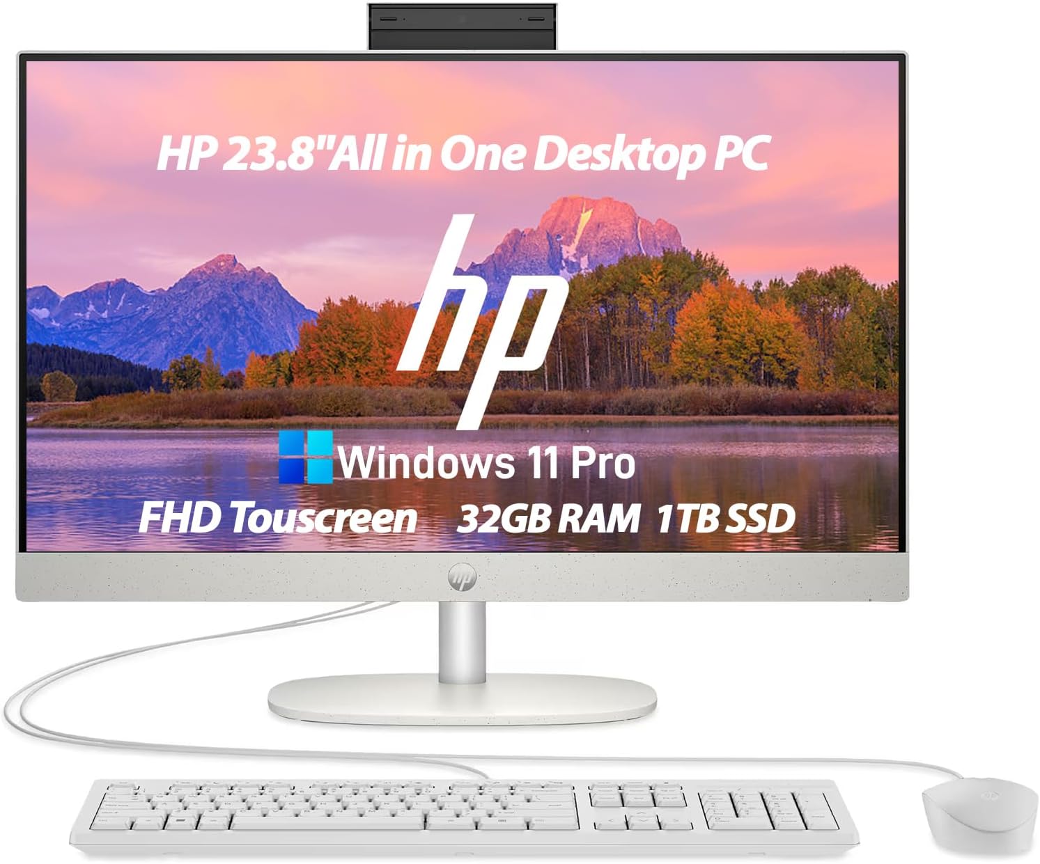 HP 23.8" Touchscreen All-in-One Desktop Computer, 16GB RAM, 1TB SSD - View 1 of 6