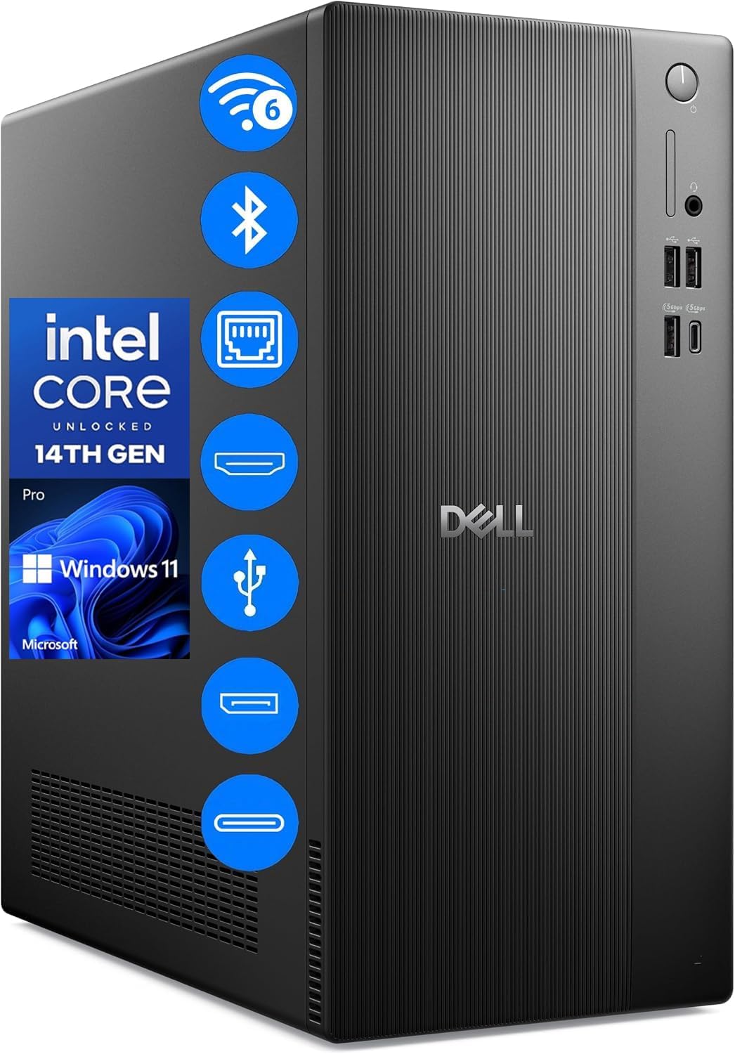 Dell Pro Tower Business Desktop, 14th Gen Intel CPU, 16GB DDR5, 1TB SSD