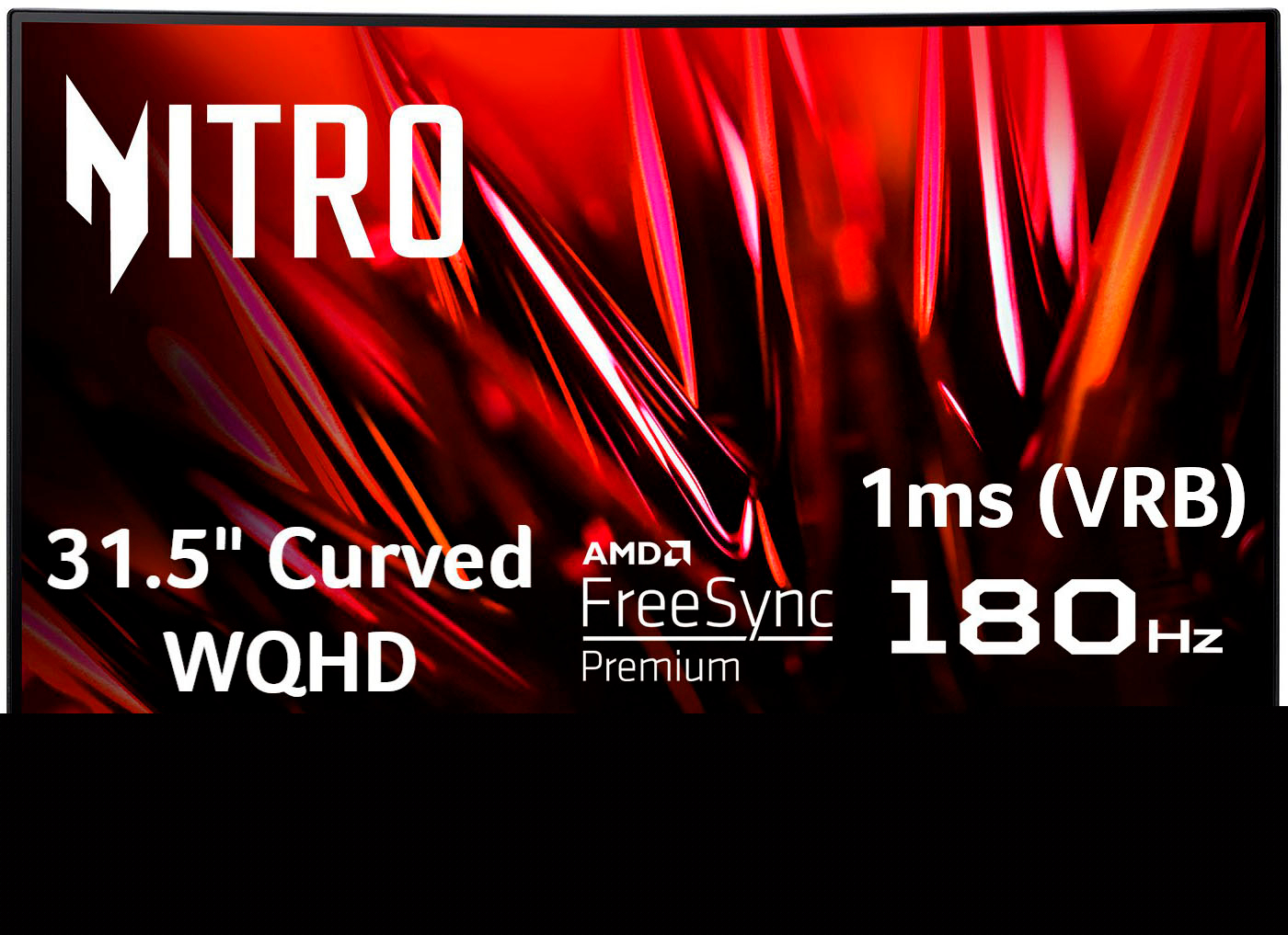 31.5" Acer Nitro Curved WQHD 180Hz 1ms FreeSync Monitor (Black, VA Panal)