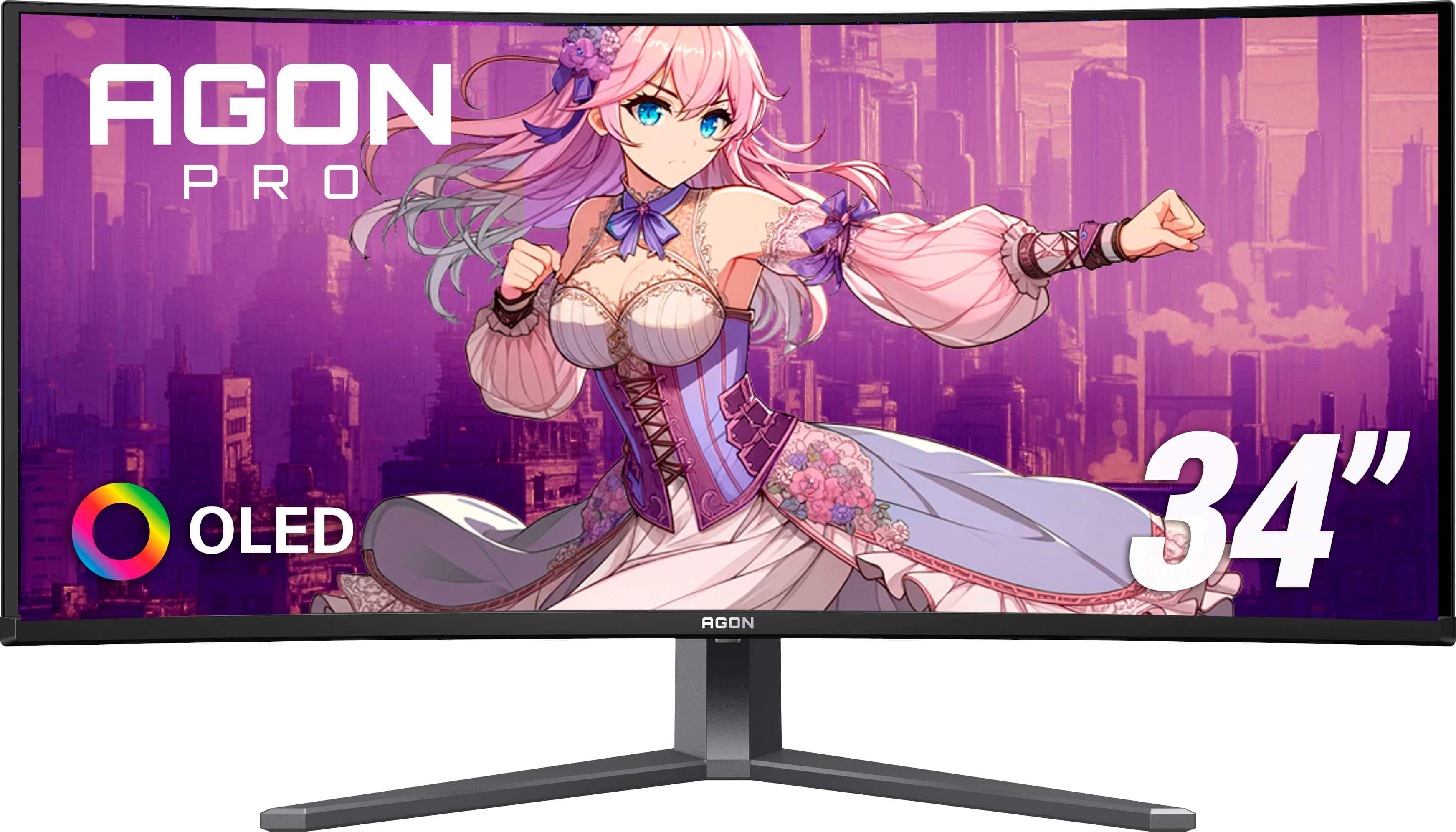 BEST BUY AOC AGON PRO AG346UCD AG346UCD QD-OLED, WQHD 165hz Gaming Monitor - Black