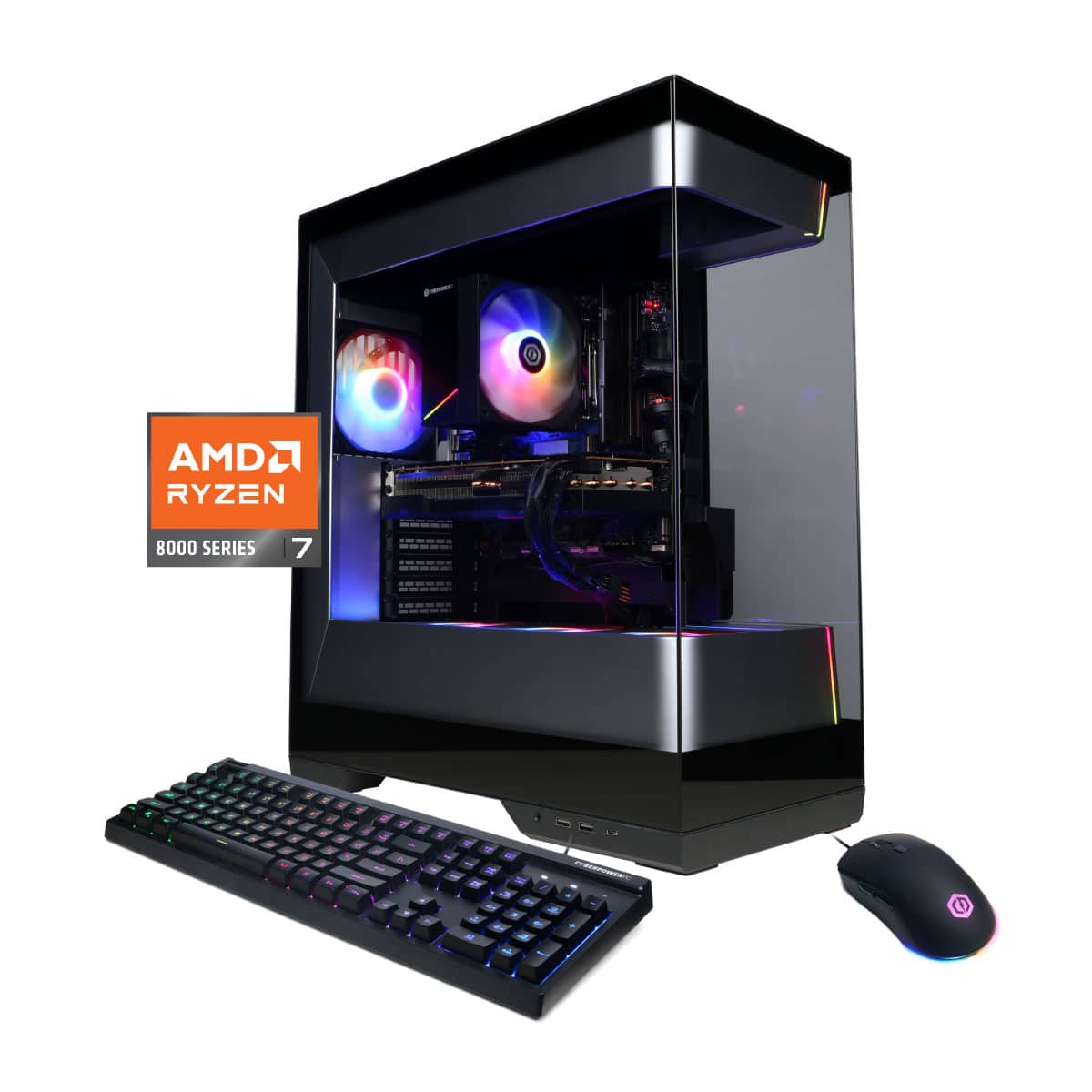 CyberPowerPC Gaming Desktop: Ryzen 7 8700F, RX 7700 (16GB), 16GB DDR5, 1TB SSD SSD