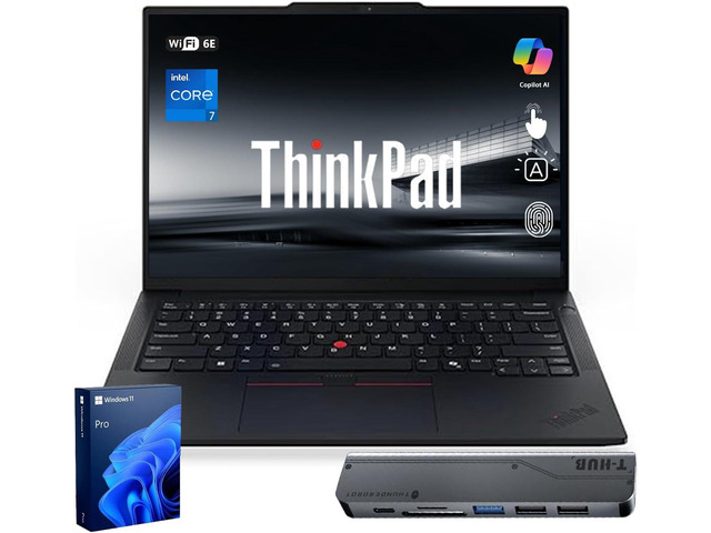 Lenovo ThinkPad T14 Business AI Laptop, 14" FHD+ IPS, Intel Core Ultra 5 225U, 32GB DDR5, 1TB SSD, Fingerprint, Backlit Keyboard, 5MP Webcam