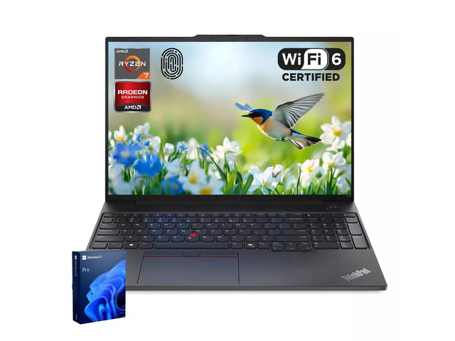 Lenovo ThinkPad E16 Gen 2 Business Laptop, 16" FHD+, AMD Ryzen 7 7735HS, 32GB DDR5 RAM, 1TB SSD, Wi-Fi 6, Windows 11 Pro, Backlit Keyboard,