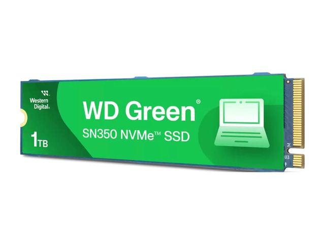WD Green™ SN350 NVMe™ 1TB SSD - M.2 2280 Internal - PCI Express NVMe™ (PCI Express NVMe 3.0 x4) - 2400 MB/s Maximum Read Transfer Rate WDS10