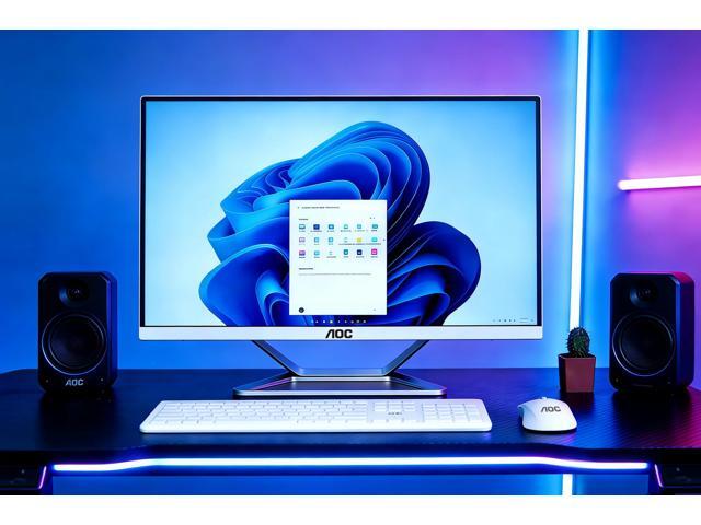 AOC All-in-One Business Desktop 23.8" FHD Display AMD R5 3500U Processor up to 3.7GHz 16GB RAM 512 GB SSD Windows 11 Wi-Fi Keyboard&Mouse Du