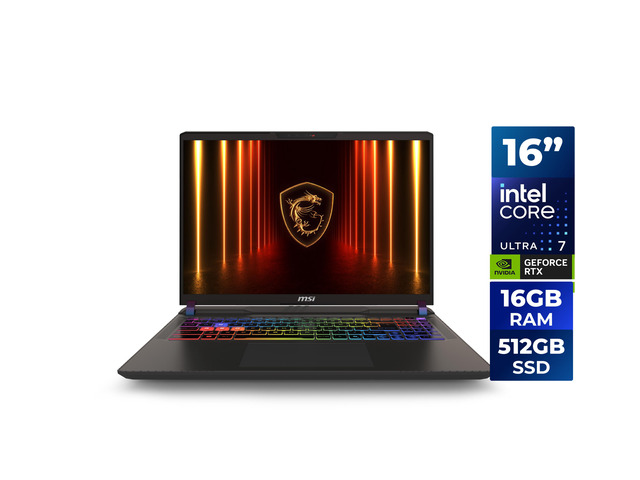 MSI Vector 16 HX AI 16 144Hz FHD+ Gaming Laptop: Intel Core Ultra 7-255HX, NVIDIA Geforce RTX 5070Ti, 16GB DDR5, 512GB NVMe SSD, Thunderbolt