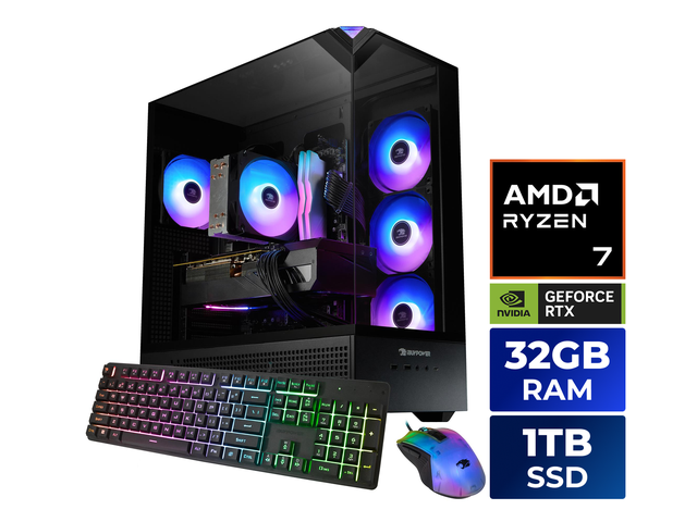 iBUYPOWER Element Gaming PC Desktop - AMD Ryzen 7 8700F, NVIDIA GeForce RTX 5060 8GB, 32GB DDR5 RGB RAM, 1TB NVMe SSD