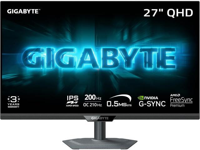 GIGABYTE - G27Q20 - 27" SuperSpeed IPS Gaming Monitor - QHD 2560 x 1440 - 200 Hz/OC 210 Hz - 0.5ms GTG - AMD FreeSync Premium, G-SYNC Compat