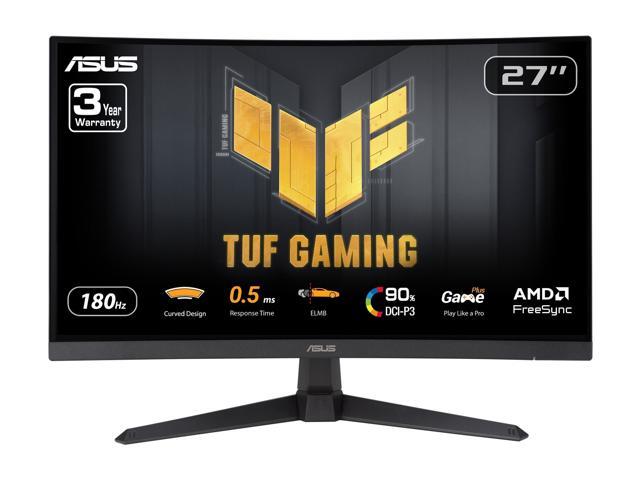 ASUS TUF Gaming 27 inch QHD 2K 1440P 180Hz with AMD FreeSync, 0.5ms, 1500R, Extreme Low Motion Blur Curved Gaming Computer Monitor VG27WQ3B