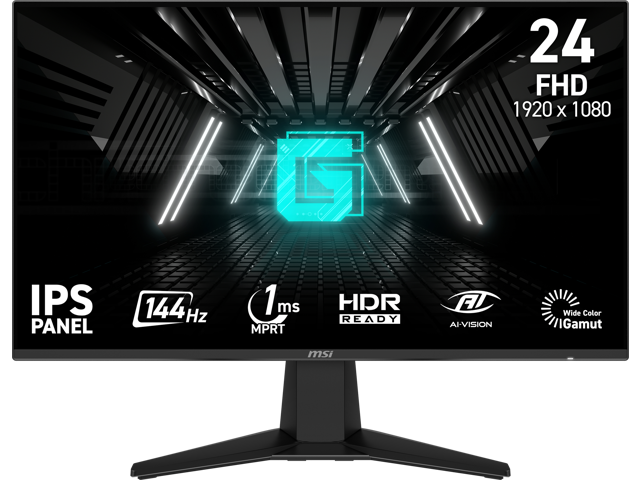 MSI 24 inch (23.8" viewable) Full HD 144Hz IPS AMD FreeSync 1ms HDR Ready Ai Vision Less Blue Light Pro Anti-Flicker Gaming Computer Monitor