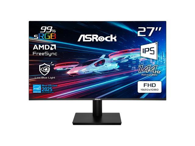 ASRock Phantom Gaming 27 inch Full HD 144Hz IPS with AMD FreeSync (Adaptive Sync) 1ms Computer Monitor for both Work and Gaming CL27FFB - View 1 of 4