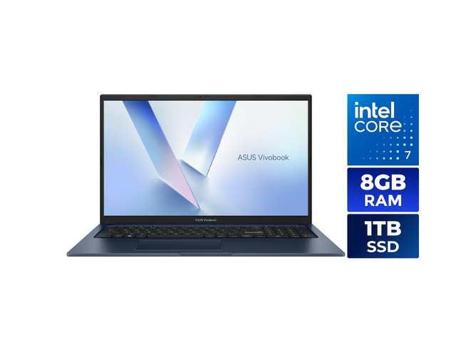 ASUS Vivobook 17 Laptop - 17.3" FHD Display - Intel Core 7 150U - 8GB RAM - 1TB SSD - Windows 11 Home - Quiet Blue - F1704VAP-NB71
